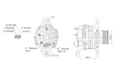ALTERNÁTOR 24V / 110A + ŘEMENICE Ø83,2 8 DRÁŽEK - ORIGINÁL MITSUBISHI