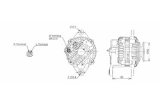 ALTERNÁTOR 24V / 30A + ŘEMENICE Ø80 1DRÁŽKA- ORIGINÁL MITSUBISHI