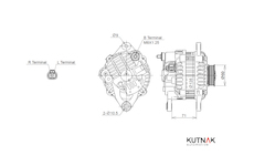 ALTERNÁTOR 24V / 80A + ŘEMENICE Ø60 4 DRÁŽKY - ORIGINÁL MITSUBISHI