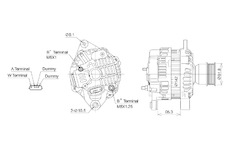 ALTERNÁTOR 24V / 90A + ŘEMENICE Ø62 5 DRÁŽEK - ORIGINÁL MITSUBISHI