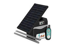 Bateriový RF zdroj fencee battery DUO RF BDX10 s ovladačem + solární panel 30 W + konzole