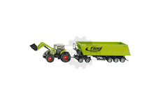 Claas Traktor S čelním nakladačem a sklápěcím přívěsem