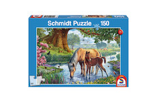 Koně v potoce Puzzle, 150 dílků