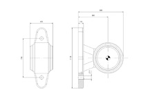 Malá LED obrysová svítilna na rameni, červená, univezální