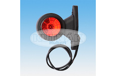 LED OBRYSOVÁ SVÍTILNA ČERVENO-ČIRÁ NA PRYŽOVÉM RAMENI + 0,5 m KABEL