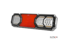 LED ZADNÍ SKUPINOVÁ SVÍTILNA 12V / 24V S DYNAMICKOU SMĚROVKOU A SE ZADNÍM KONEKTOREM