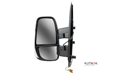 LEVÉ ZRCADLO MANUÁLNĚ OVLÁDANÉ S TEPLOTNÍM SENZOREM, VYHŘÍVANÉ + KRÁTKÝ DRŽÁK