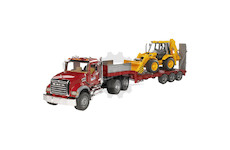 MACK Granite S podvalníkem a buldozerem Caterpillar