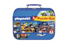 PLAYMOBIL Puzzle-Box 2x60, 2x100 dílků v kovovém kufříku <br> od 3 let