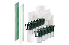 Sada pro pachový ohradník – PROFI držáky s reflexní páskou a nosiči BIO10-PO, sklolaminátové sloupky – 10 ks