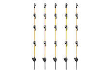 Sklolaminátový oválný sloupek pro elektrický ohradník 110 cm, nášlap a hrot, 4 izolátory - 10 ks