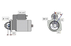 STARTÉR 12V / 2.3kW 9 zubů