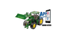 Traktor mit Frontlader und BT App Steuerung John Deere 7310R